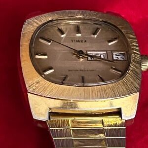 Timex Vintage 70's Cushion Automatic Day Date Men's Watch - AS IS
